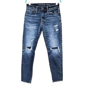 American Eagle AirFlex Temp Tech distressed jeans size 28 x 30